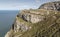 Ridged cliffs on the Great Orme on Llandudno, Wales in the UK.