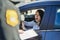 This is ridiculous. an unrecognizable male traffic officer issuing a ticket to a female civilian at a roadblock.