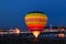 Riding in a balloon in the evening hours. City of Cheboksary, Russia, 08/19/2018