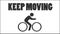 Riding bicycle animated illustration for moving motivation.