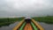 Riding Boat among Floating Village at Inle Lake in Cloudy Weather POV