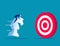 Riding chess horse aiming to target. Business planning and strategy vector illustration