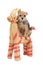 Riding Christmas dog on Santa\'s reindeer