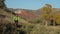 Riding a fat mountain bike on a single track trail