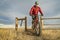 Riding a mountain fat bike over cattle guard