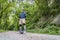 Riding onewheel electric skateboard on Katy Trail