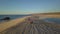 Riding quad on beach sand. Group of people with ATV activity