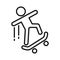 Riding Skateboard Simple Icon Illustration Design