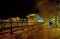 The riding tram in evening lights, Jane Haining embankment, Budapest, Hungary