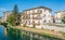 Rieti, capital of Sabina historical region, view from Velino river, Lazio Italy.