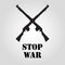 Riffle flat icon as stop war poster