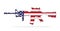 Rifle with American flag painted on