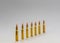 Rifle bullets. Brass Sleeve. On a white background