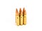 Rifle bullets. Brass Sleeve. On a white background