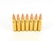 Rifle bullets. Brass Sleeve. On a white background