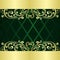 Rifle-green Background decorated a gold border.