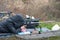 Rifle target shooter aiming