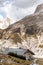 Rifugio high at the Dolomites mountains