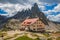 Rifugio Locatelli Drei Zinnen Natural park Italian Dolomites on a stunningly beautiful day in early summer