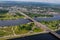 Riga from above. Aerial view of Riga city- capital of Latvia