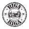 Riga city grunge rubber stamp