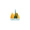 Riga city skyline silhouette vector logo illustration