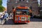 Riga colorful touristic sightseeing bus