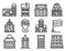 Riga icons set, outline style