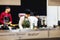 Riga, Latvia - 09 10 2022: Chefs Participate In Competition At Riga Food Exhibition. Blurred shot.