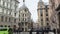 Riga, Latvia, A close up of a busy city street in front of a building