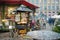 RIGA, LATVIA - DECEMBER 17, 2018: People enjoying the most authentic market in Riga and will offer dozens of crafts and food