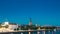 Riga, Latvia, Europe. Cityscape Skyline In Evening Time. Night View Of Castle, Dome Cathedral And St. Peter's Church