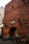 Riga, Latvia: John`s farmstead, a historic building in the old town. Brick wall