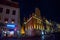Riga, Latvia: Night new year street in the old town with lighting. Christmas old town