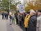 RIGA, LATVIA OCTOBER 16,2014 Civil people are voting against Nazi in Ukraine beside academy of science in October 16, 2014 Riga