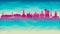 Riga Latvia Skyline Silhouette City Vector. Broken Glass Abstract  Textured. Banner Background Colorful Shape Composition.
