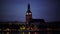 Riga, Latvia, Spike the Riga Domsky cathedral.city landscape through the river Daugava during a sunset