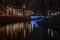 Riga`s City Canal by night with the city lights reflecting in the water