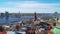 Riga skyline, Latvia. Aerial view of Riga. Panorama View at Riga from the tower of Saint Peter`s Church, Latvia.
