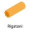 Rigatoni pasta icon, isometric style