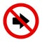 Right arrow and prohibition sign