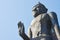 Right Corner Zoom View Buddha Pacifying Relatives Statue on Blue Sky Background