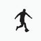 right footed casual dribbling - silhouette illustration