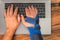Right hand Carpal Tunnel hand support.  Hand suffering from Repetitive Strain Injury RSI