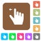 Right handed move left gesture rounded square flat icons