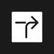 Right horizontal alignment sign dark mode glyph ui icon