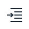 right indent icon vector from text editor concept. Thin line illustration of right indent editable stroke. right indent linear