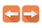 Right and left arrows. Square orange signs