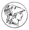 Right Minerva Head vintage illustration