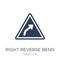 Right reverse bend sign icon. Trendy flat vector Right reverse b